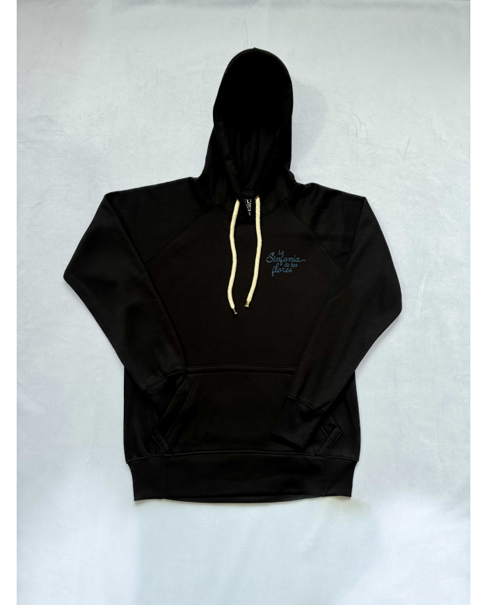 Hoodie negro flor violonchelo
