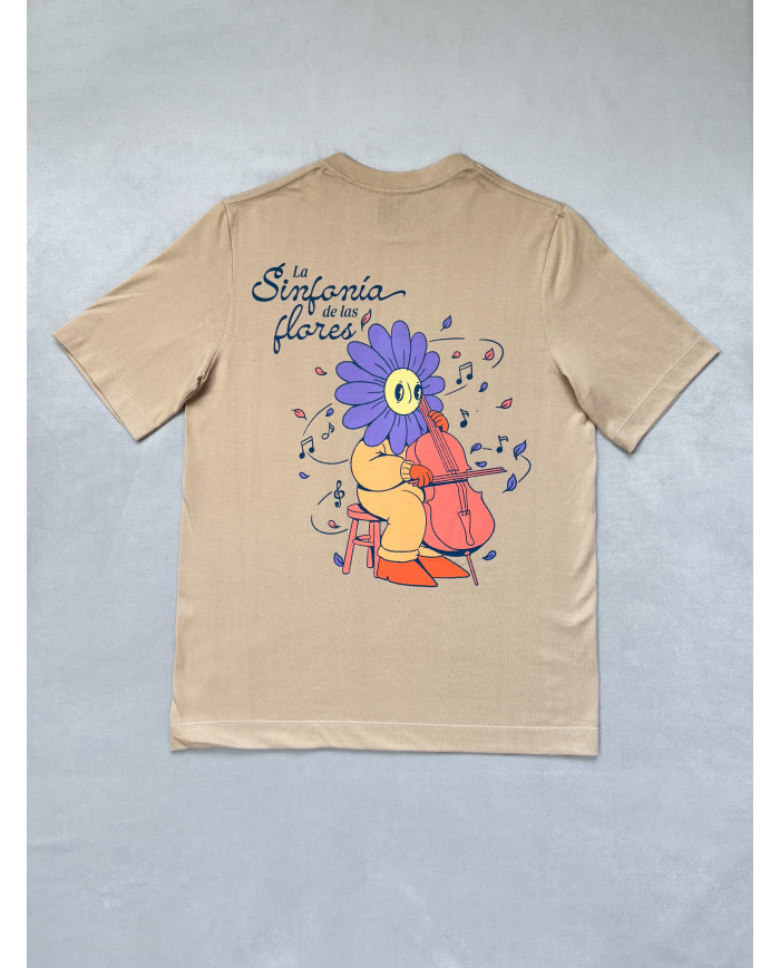 Camiseta flor tocando violonchelo